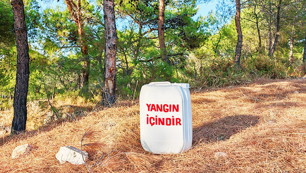 Ayvalık'ta orman yangınlarına karşı 'su bidonlu' önlem
