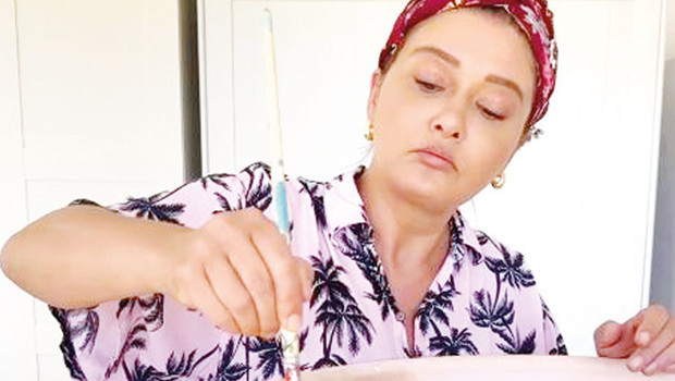 Saksıdan lambader yaptı