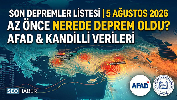 SON DAKİKA DEPREMLER LİSTESİ 5 AĞUSTOS 2026 CANLI VE ANLIK🔴 Bugün Nerede Deprem Oldu Az Önce Nerede Deprem Oldu AFAD ve Kandilli Son Deprem Verileri Canlı Ekranı