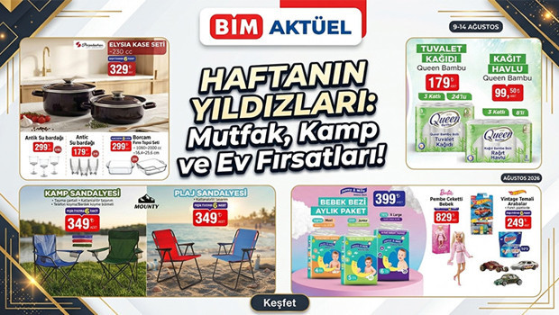 YENİLENDİ BİM AKTÜEL 9-11-12-14 Ağustos 2026 kataloğu || Bimde gelecek hafta ürünleri neler Bim afişi Vücut Analiz Baskülü, Led Aydınlatmalı Tavan Vantilatörü, Tuşlu Telefon Getiriyor
