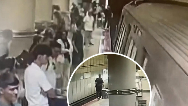 Şişli'de görme engelli gencin raylara düştüğü anlar kamerada