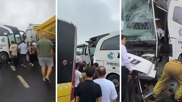 Arnavutköy'de yolcu otobüsü İETT otobüsüne çarptı: 5 yaralı haber görseli