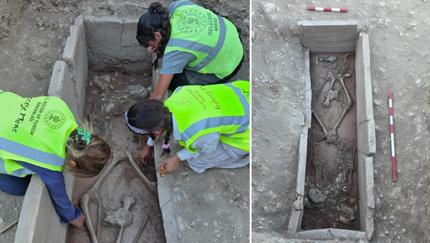 Aspendos'ta 2 bin 400 yıllık güreşçi mezarı keşfedildi