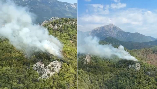 Antalya'da orman yangını! Ekipler müdahale ediyor haber görseli