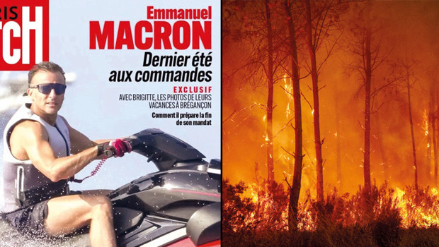 Fransa alevlerle Macron dalgalarla boğuşuyor: Jet skili tatili ülkede tartışma yarattı