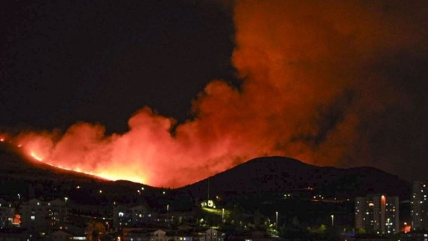 Başkent'te ağaçlık alanda yangın haber görseli