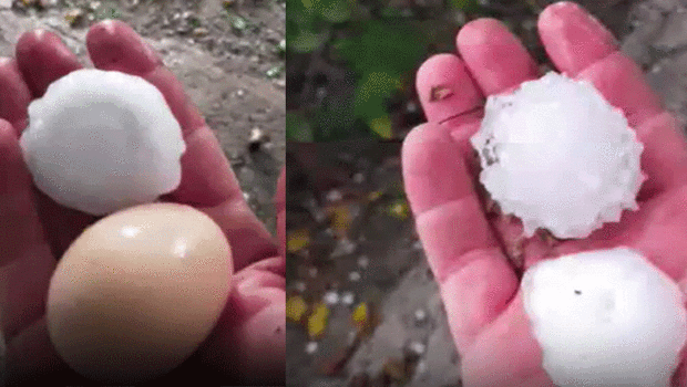 Osmaniye’de yumurta büyüklüğünde dolu yağdı haber görseli