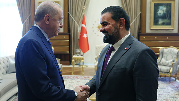 Cumhurbaşkanı Erdoğan, Irak Temsilciler Meclisi Başkanı Halbusi'yi kabul etti haber görseli