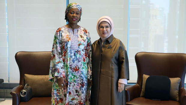 Emine Erdoğan, Sierra Leone Cumhurbaşkanı'nın eşi Fatima Maada Bio ile görüştü haber görseli