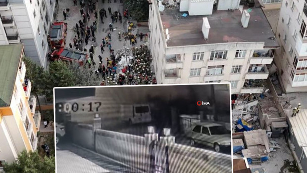 Maltepe'de 7 katlı binanın 3 katı böyle çöktü