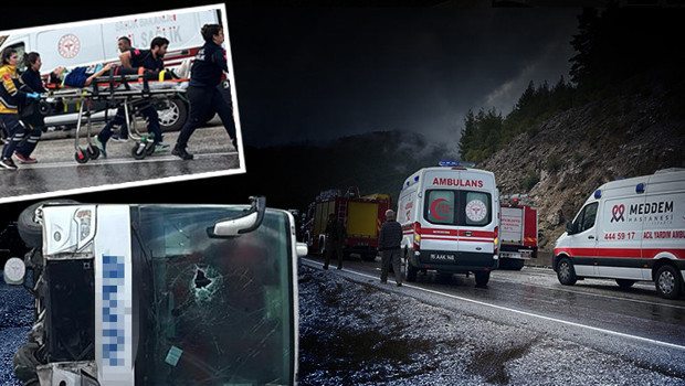 Yolcu otobüsü devrildi: 1 ölü, 9 yaralı