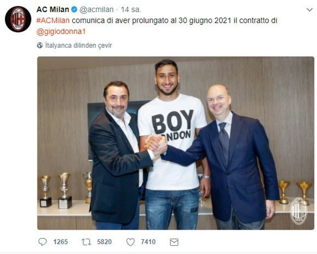Gianluigi Donnarumma krizi bitti