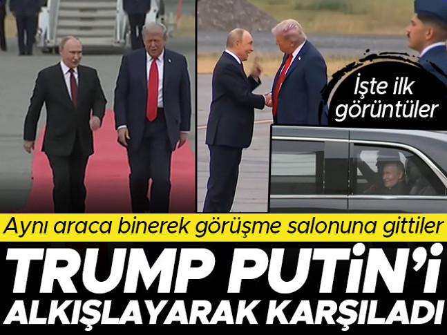 Son dakika haberi... Trump ve Putin Alaskada... İşte ilk görüntüler