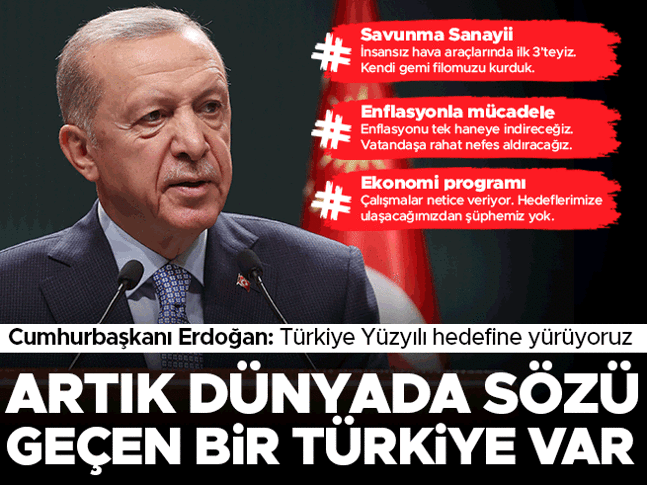 Son dakika... Cumhurbaşkanı Erdoğan: Türkiye Yüzyılı hedefine yaklaşıyoruz