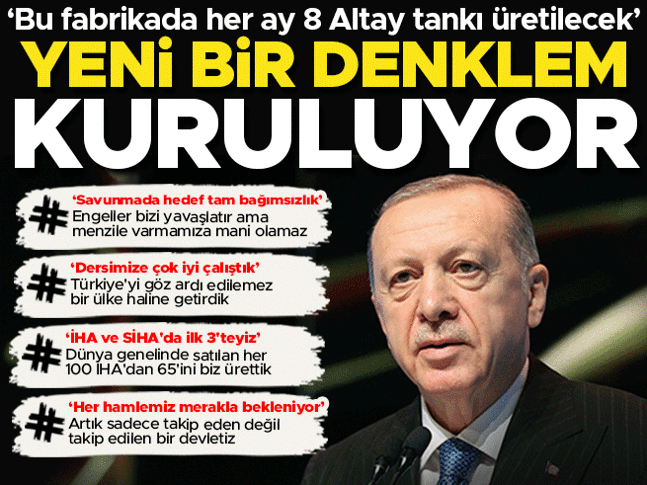 Cumhurbaşkanı Erdoğan Altay Tankı teslimat töreninde