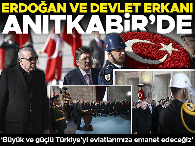Cumhuriyetimiz 102 yaşında... Cumhurbaşkanı Erdoğan ve devlet erkanı Anıtkabir’de