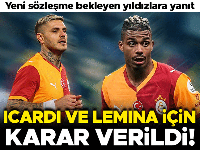 Galatasarayda yeni sözleşme bekleyen Mario Lemina ve Mauro Icardi için karar verildi