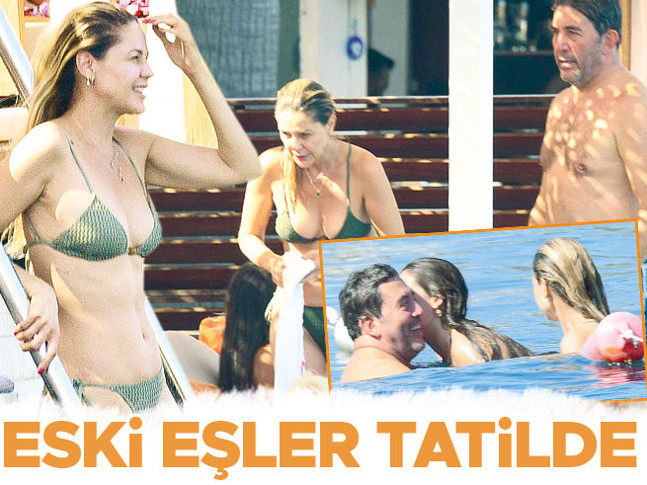 Eski eşler Emine Ün ile Emre Kınay tatilde