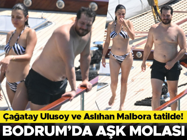Bodrum'da aşk molası... Çağatay Ulusoy ve Aslıhan Malbora tatilde!