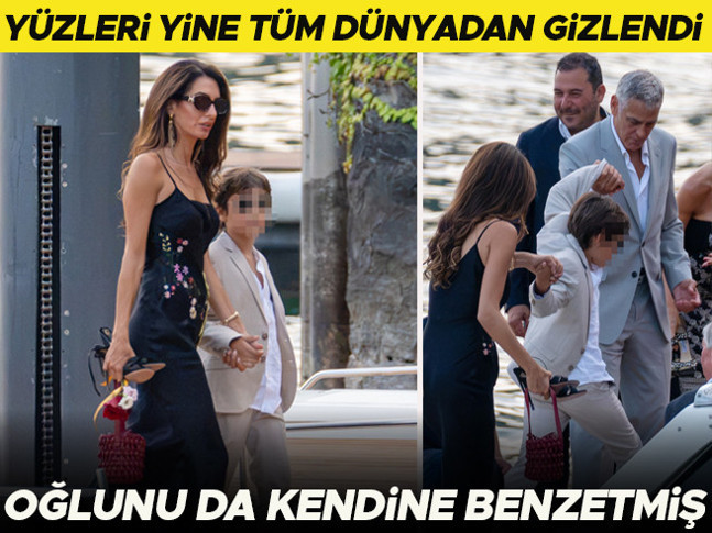 Oğlunu da kendine benzetmiş! Yüzleri yine tamamen kapalı