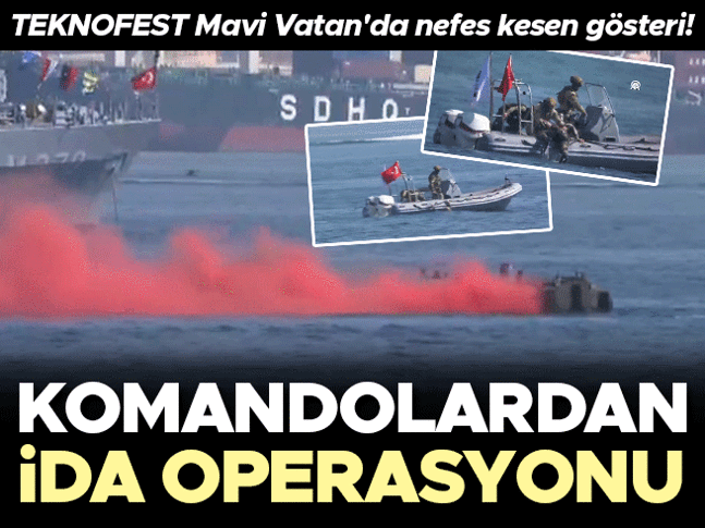 TEKNOFEST Mavi Vatan'da nefes kesen gösteri! SAT ve SAS komandolarından İDA operasyonu!