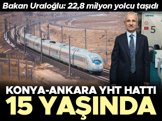 Ankara-Konya Yüksek Hızlı Tren Hattı 15 yılda 22,8 milyon yolcu taşıdı