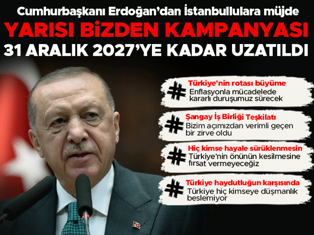 Cumhurbaşkanı Erdoğan: İstanbulda kiralık konuta başvurular 14 Eylülde başlıyor