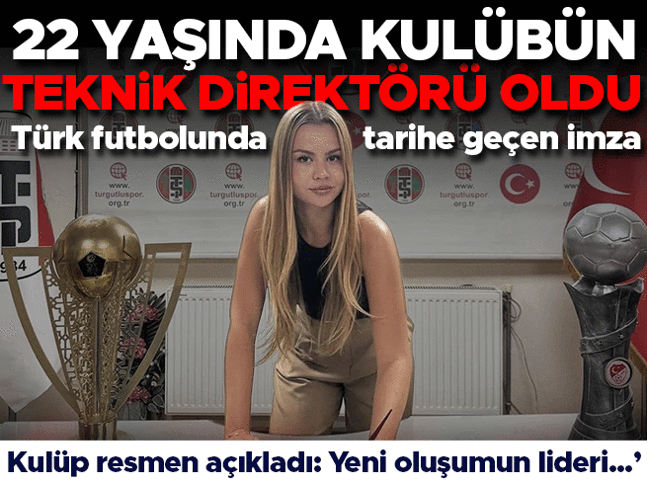 Türk futbolunda tarihi imza Turgutlusporun yeni teknik direktörü 22 yaşındaki Zeynep Mestan oldu