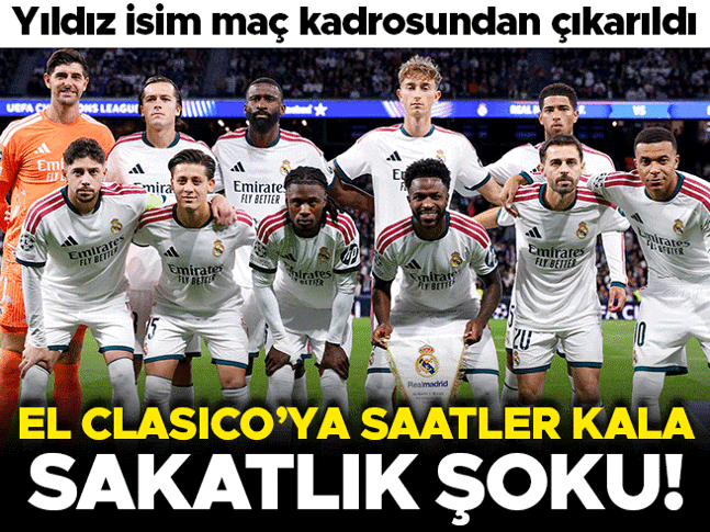 Real Madridde El Clasicoya saatler kala sakatlık depremi Yıldız oyuncu Barcelona
