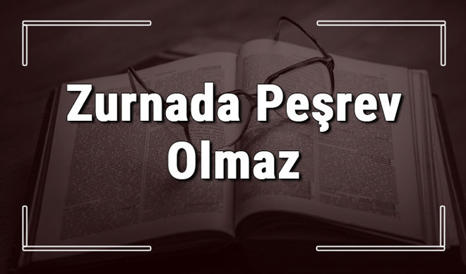 Zurnada Peşrev Olmaz atasözünün anlamı ve örnek cümle içinde kullanımı (TDK)   