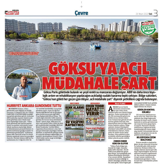 Göksu göletinin dünü ve bugünü