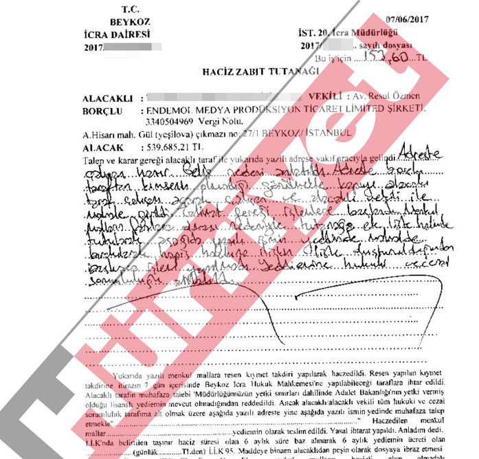 Köşkün sahibinden Paramparçanın yapımcısına icra takibi