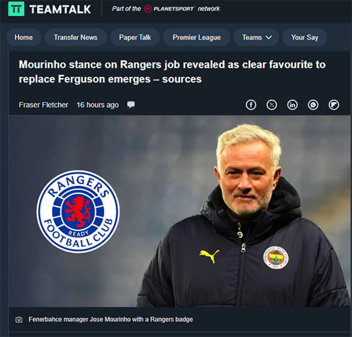 İngiliz medyasından Jose Mourinho bombası: Yeni yönetim Mourinhoyu istiyor Olursa Fenerbahçeye tazminat ödeyecekler