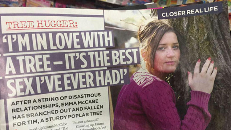 Aradığı aşkı kavak ağacında buldu