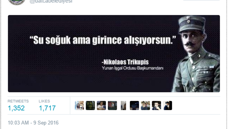 Datça Belediyesi 9 Eylül paylaşımını tepkiler üzerine sildi: Su soğuk ama girince alışıyorsun Datça Belediyesi 9 Eylül paylaşımını tepkiler üzerine sildi: Su soğuk ama girince alışıyorsun
