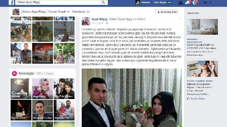 Şehit eşinden yürek yakan paylaşım Şehit eşinden yürek yakan paylaşım
