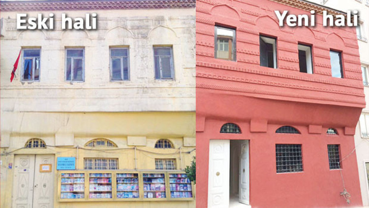 250 yıllık binayı betonla sıvadılar