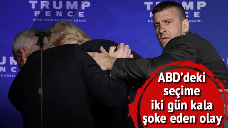 Trump, güvenlik gerekçesiyle kürsüden indirildi