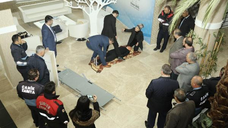 Canik Belediyesinde yangın tatbikatı