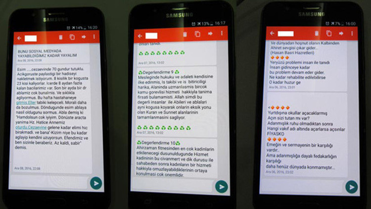 FETÖ şüphelisinden Hz. Hatice yanıma oturdu mesajı FETÖ şüphelisinden Hz. Hatice yanıma oturdu mesajı