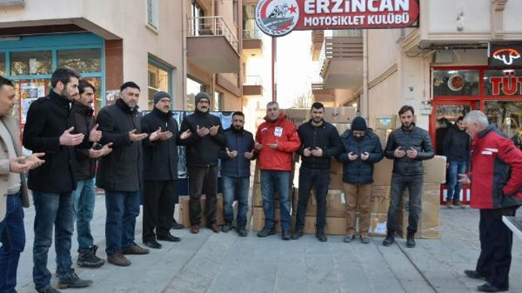Erzincanlı Motosikletçilerden Halep’e yardım Erzincanlı Motosikletçilerden Halep’e yardım