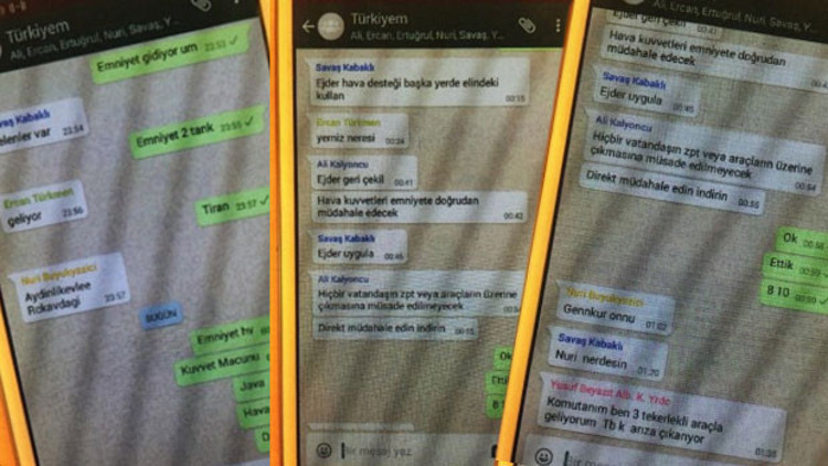 Darbe girişiminde atılan mesajlar ortaya çıktı.. Ejder geri çekil