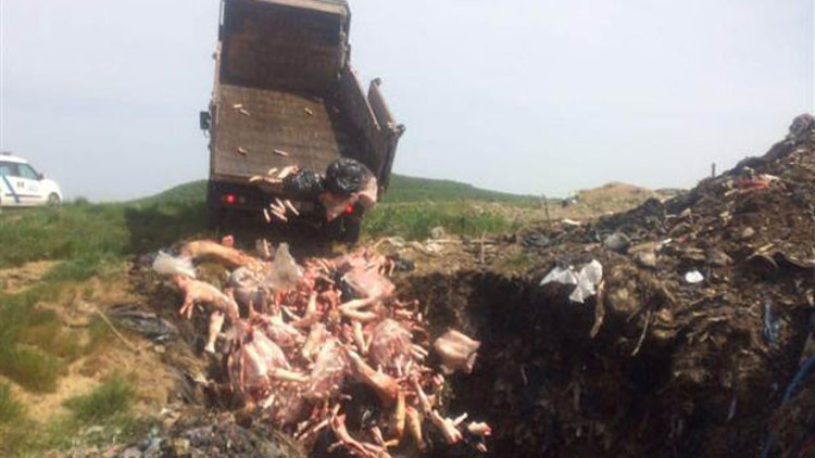 2,5 ton kaçak et böyle imha edildi 2,5 ton kaçak et böyle imha edildi
