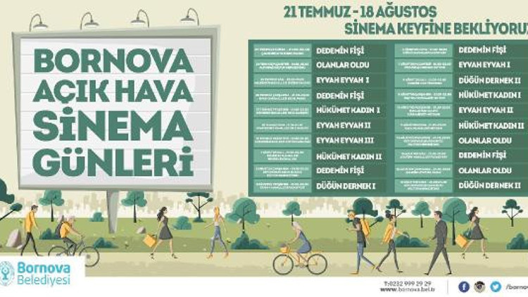 Bornovada açık havada sinema keyfi Bornovada açık havada sinema keyfi