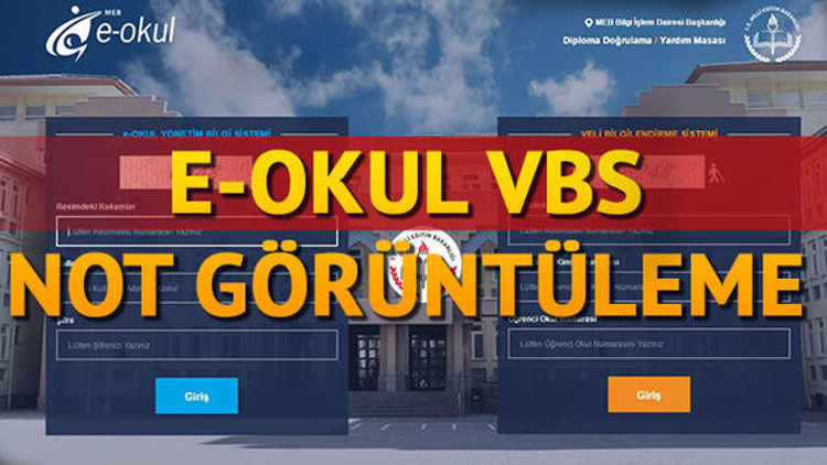 E- okul VBS (Veli Bilgilendirme Sistemi) not takip - E- okul karne ve sözlü notu görüntüleme