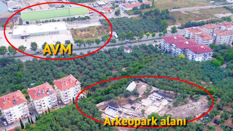 Bir tarafı AVM bir tarafı arkeopark