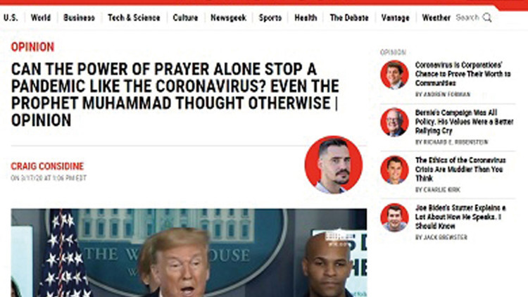 Newsweekten koronaya karşı Hz. Muhammedin tavsiyeleri