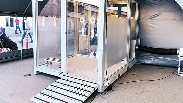 Günde 5 bin test yapılabilen kabin üretti Günde 5 bin test yapılabilen kabin üretti