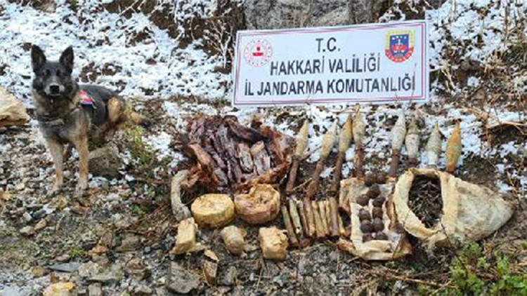 Yüksekovada PKKya ait silah ve mühimmat ele geçirildi