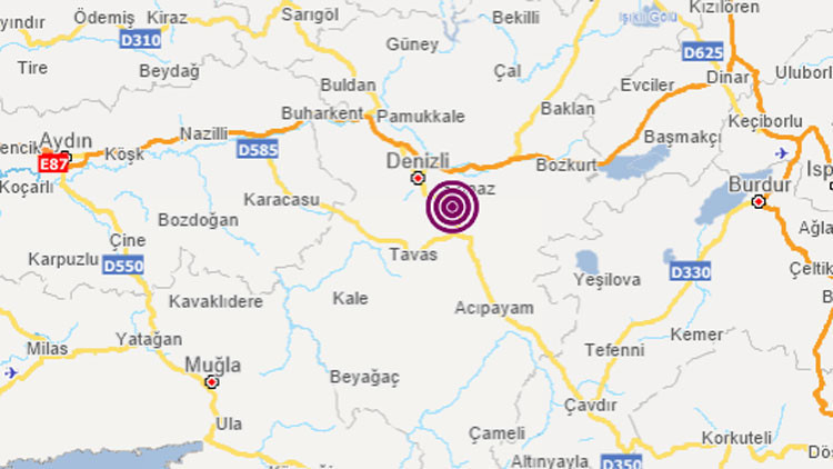 Denizli Pamukkalede 4 büyüklüğünde deprem